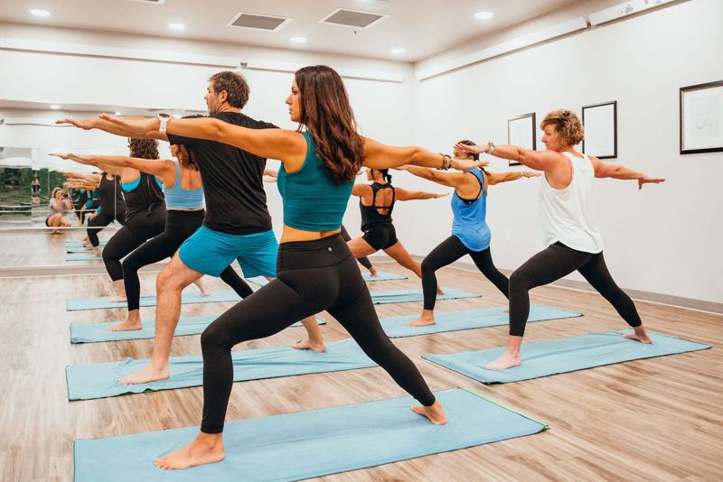 Lotus Hot Yoga studio and class photo