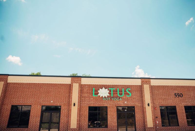 Lotus Hot Yoga studio and class photo